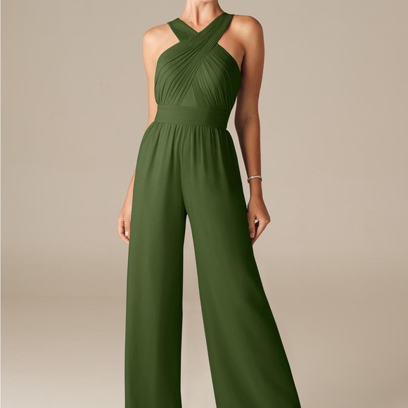 Chic Olive Halter Jumpsuit - Picture 1 of 1